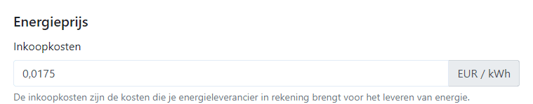 Inkoopkosten instelling
