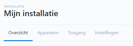 Installatie tabs